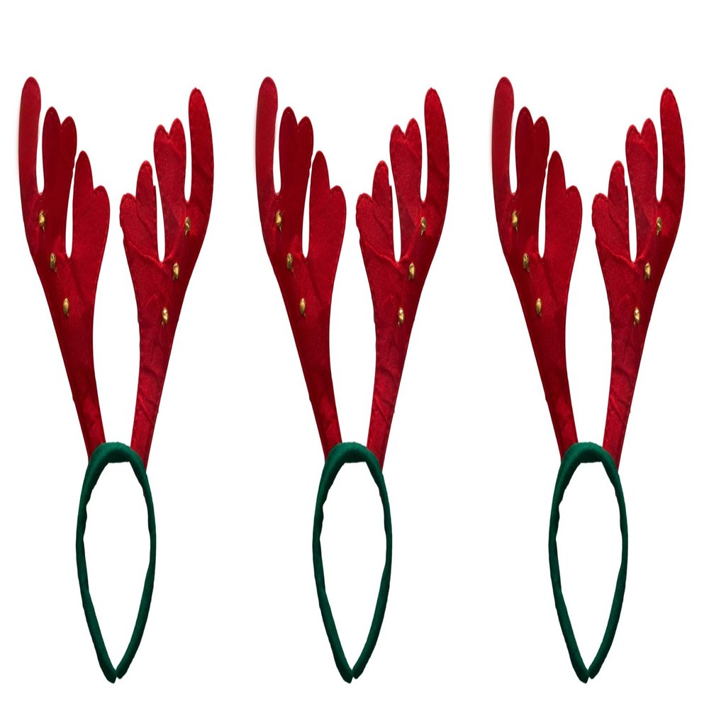 Ciffre 3-Piece Christmas Hat Set – Green Antlers with Bells