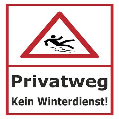 Private Road – No Winter Maintenance Sticker, 30 x 20 cm, 20 Var, S00018-040-B