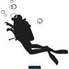 CLICKANDPRINT Diver Sticker, 70 x 67.8 cm, Metallic Black view 1