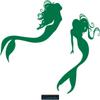 CLICKANDPRINT Mermaid Sticker, 30 x 27.1 cm, Reflective Green view 1