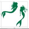 CLICKANDPRINT Mermaid Sticker, 30 x 27.1 cm, Reflective Green view 2