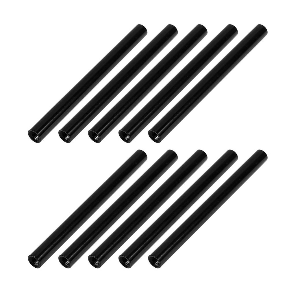 sourcing map 10-Pack M3 x 60 mm Round Aluminum Alloy Standoff Bolts for Quadcopter, Black