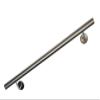 V2A Stainless Steel Wall Handrail, 33.7 mm, 240-Grit Brushed, Straight End Caps, Undivided, 4600 mm view 1