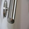 V2A Stainless Steel Wall Handrail, 33.7 mm, 240-Grit Brushed, Straight End Caps, Undivided, 4600 mm view 2