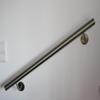 V2A Stainless Steel Wall Handrail, 33.7 mm, 240-Grit Brushed, Straight End Caps, Undivided, 4600 mm view 3
