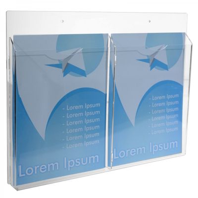 AV srl Wall-Mounted Brochure Holder with 2 Compartments