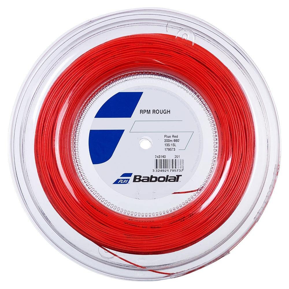 Babolat RPM Blast Rough Tennis String, 200 m, Red/Fluorescent Rouge, 1.25 mm