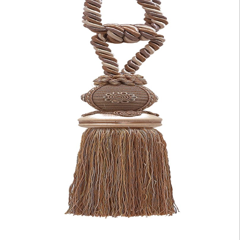 DecoPro Curtain Tieback with Tassel, 25 cm Tassel, 76 cm Wide, 95 cm Cord, Baroque Collection, Sandstone 7245