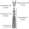 DecoPro Curtain Tieback with Tassel, 25 cm Tassel, 76 cm Wide, 95 cm Cord, Baroque Collection, Sandstone 7245 view 3