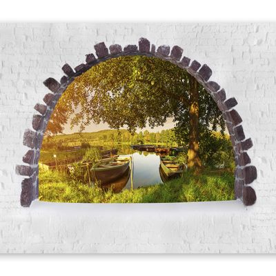murando Nonwoven Photo Wallpaper – Window Landscape Nature, 400 x 280 cm, Living Room