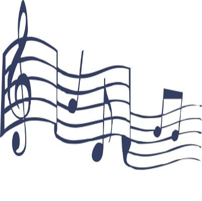 CLICKANDPRINT Musical Notes Wall Decal, 110 x 38 cm, Dark Blue