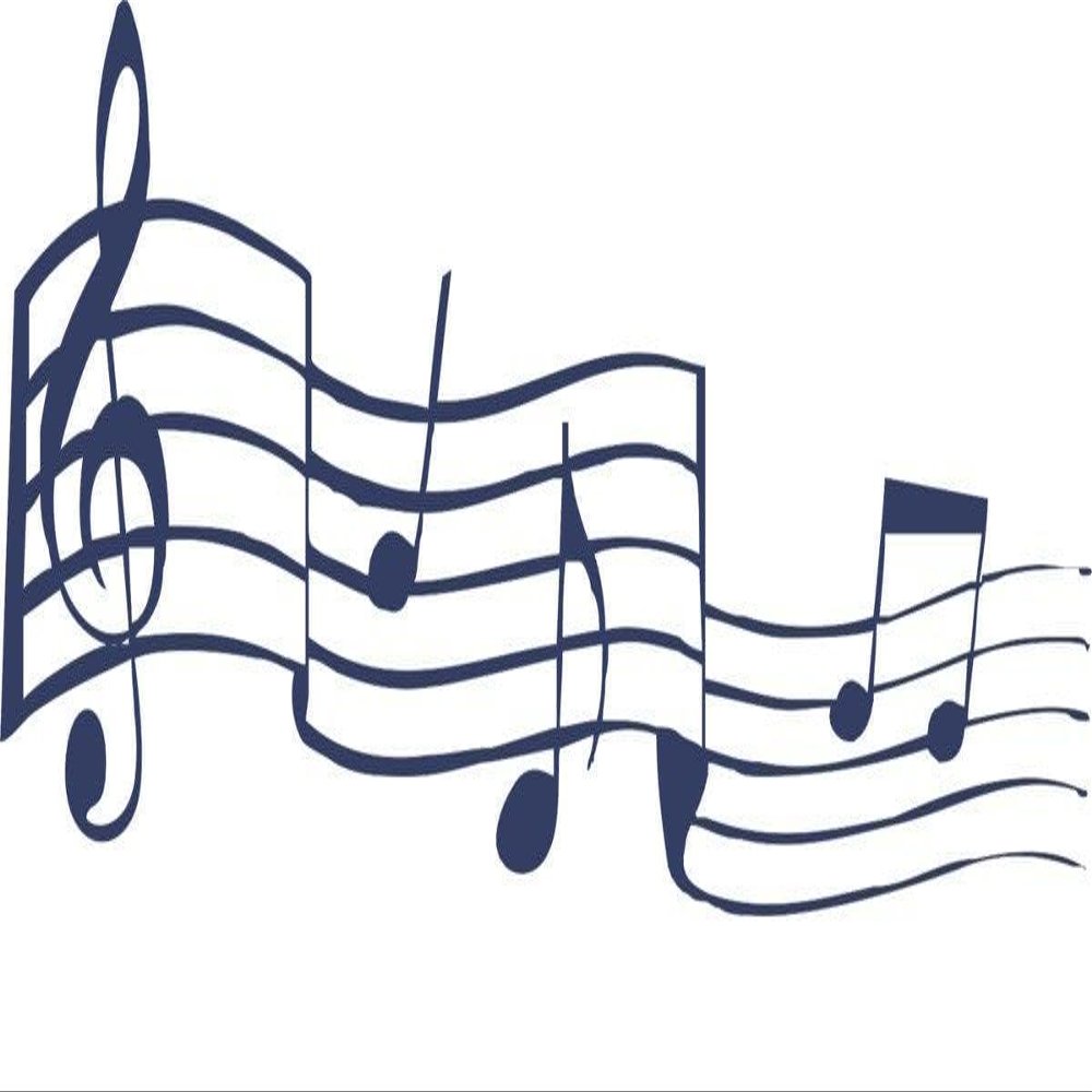 CLICKANDPRINT Musical Notes Wall Decal, 110 x 38 cm, Dark Blue