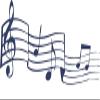 CLICKANDPRINT Musical Notes Wall Decal, 110 x 38 cm, Dark Blue view 1