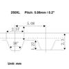 sourcing map 250XL 125-Tooth Synchronous Rubber Timing Belt, Closed Loop, 635 mm Circumference view 4