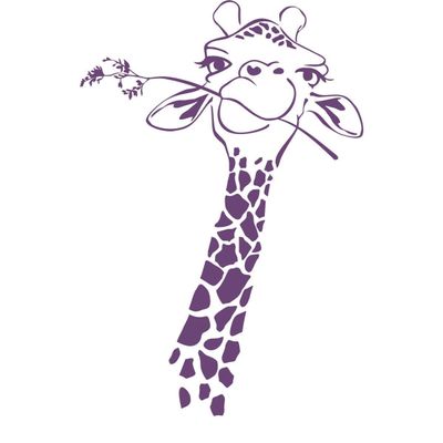 CLICKANDPRINT Giraffe Head Wall Decal, 130 x 83.2 cm, Violet