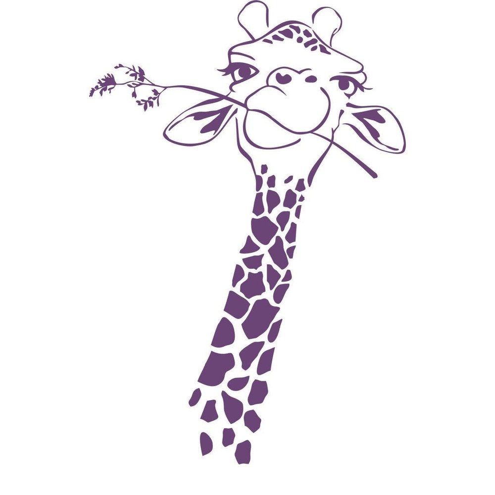 CLICKANDPRINT Giraffe Head Wall Decal, 130 x 83.2 cm, Violet