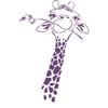 CLICKANDPRINT Giraffe Head Wall Decal, 130 x 83.2 cm, Violet view 1