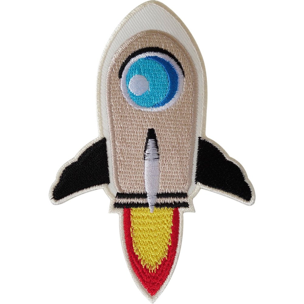 ELLU Embroidered NASA Rocket Patch, Iron-On or Sew-On