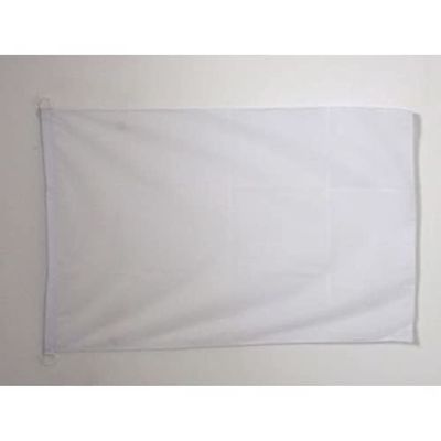 AZ FLAG Solid White Boat Flag 90 x 60 cm, Mesh Polyester, Plastic Rings