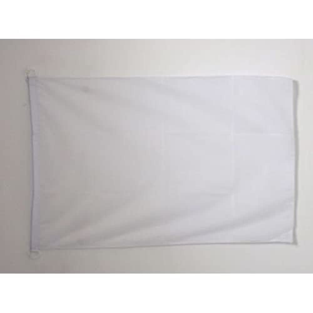 AZ FLAG Solid White Boat Flag 90 x 60 cm, Mesh Polyester, Plastic Rings