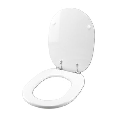 Ideal Standard Linda Toilet Seat, White, Chrome-Plated Hinges, Bianco Euro