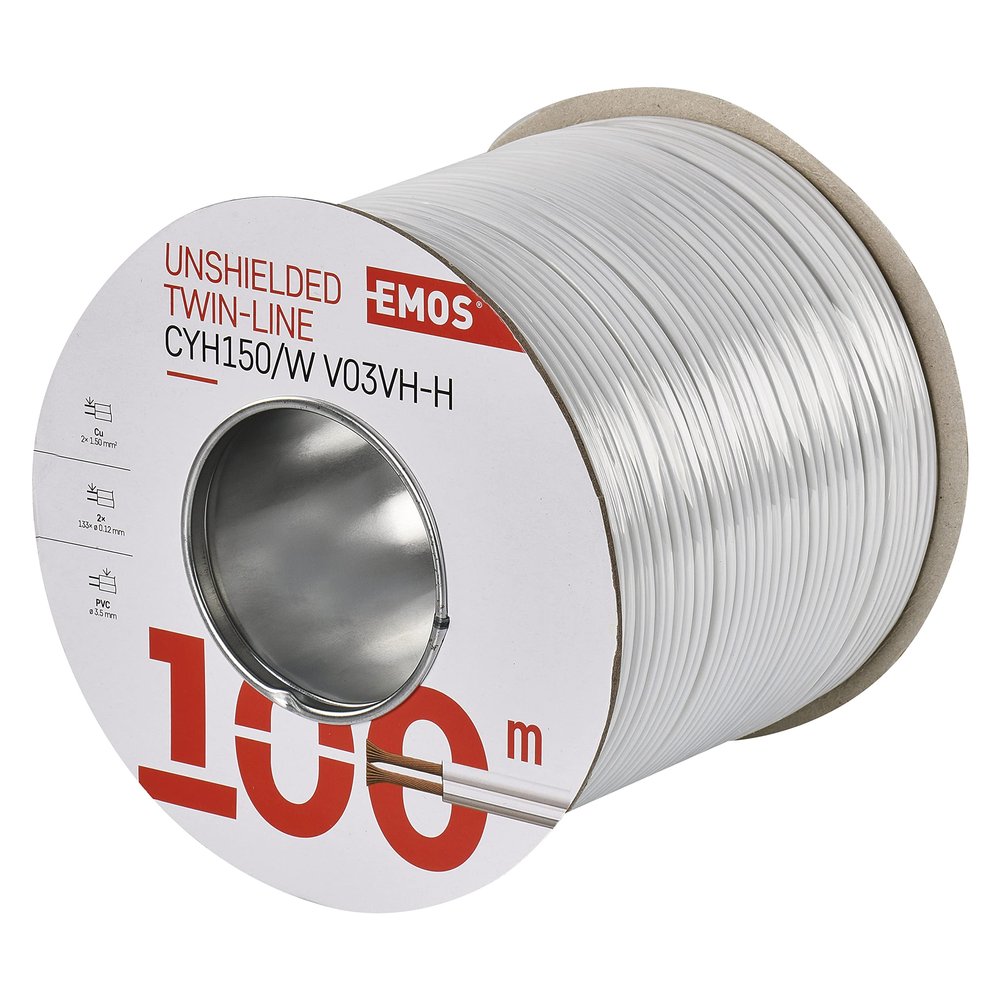 EMOS S8291 Pure Copper Cable, 2 x 1.5 mm², 100 m