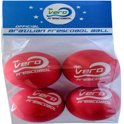 Frescobol Balls, Brazilian Original Red, 4-Pack