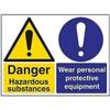 vsafety 6 A087BF-R Danger Hazardous Substances—Wear Protective Clothing Sign view 1