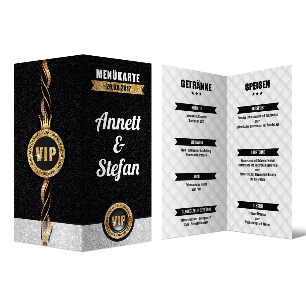 Wedding Menus (30 pcs.) - VIP Gold - Food and Beverage Menus