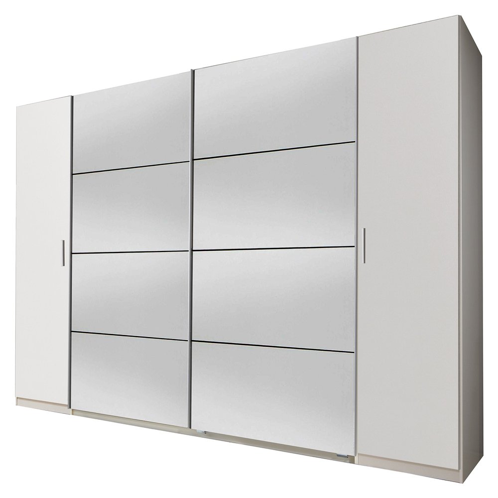 Wimex Lotto Sliding-Door Wardrobe, 270 x 210 x 65 cm (W/H/D), White/Mirror