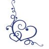 CLICKANDPRINT Floral Heart Wall Decal, 50 x 44.2 cm, Royal Blue view 1