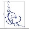 CLICKANDPRINT Floral Heart Wall Decal, 50 x 44.2 cm, Royal Blue view 3