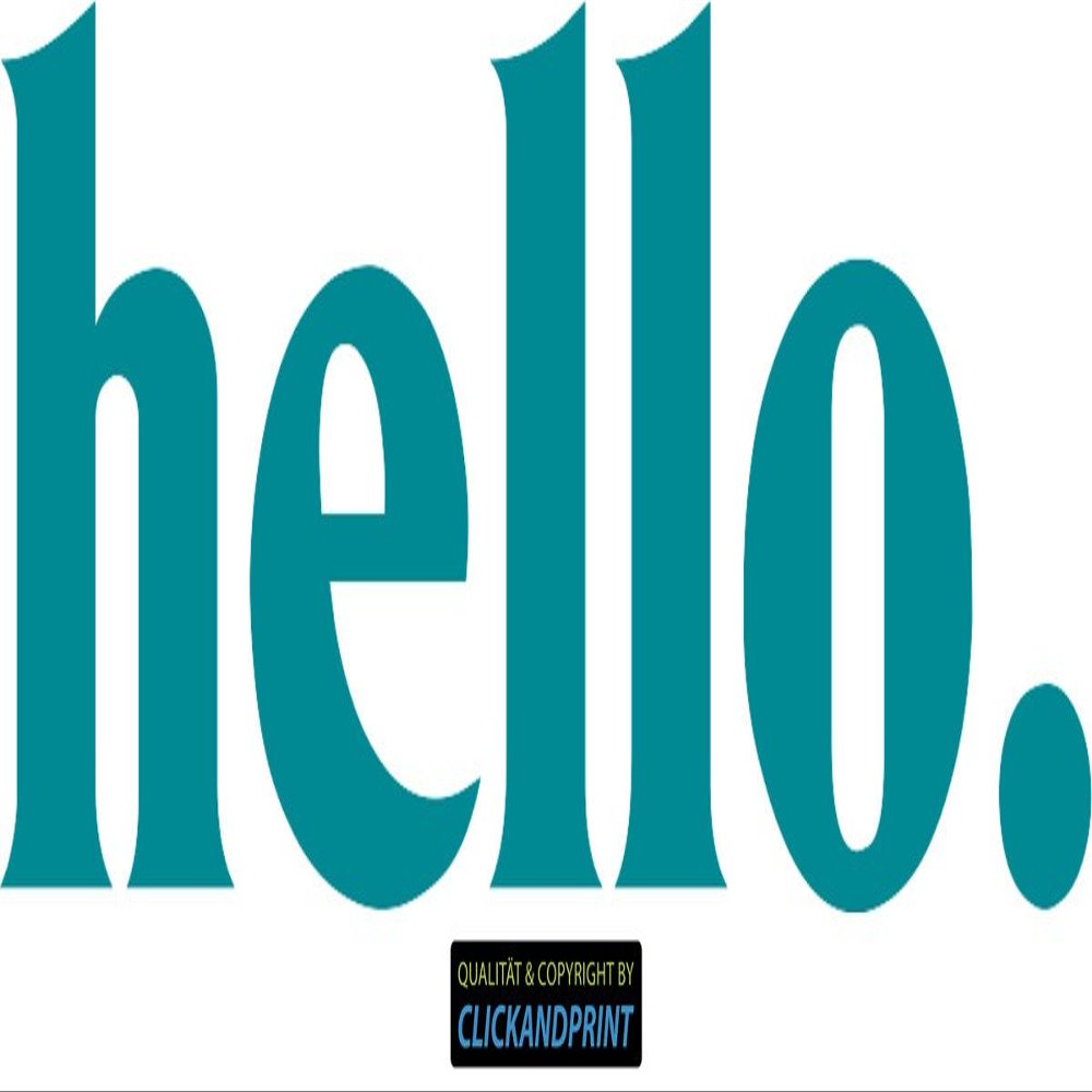 CLICKANDPRINT "hello." Wall Decal, 310 x 104.1 cm, Turquoise