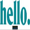 CLICKANDPRINT "hello." Wall Decal, 310 x 104.1 cm, Turquoise view 1