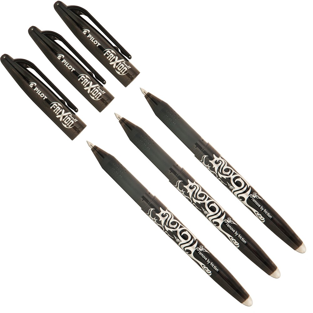 Pilot FriXion Erasable Rollerball Pens, Black (9-Pack)