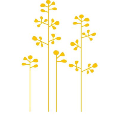 CLICKANDPRINT Floral Decoration Vinyl Decal, 50 x 31.9 cm, Yellow