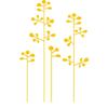 CLICKANDPRINT Floral Decoration Vinyl Decal, 50 x 31.9 cm, Yellow view 1