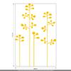 CLICKANDPRINT Floral Decoration Vinyl Decal, 50 x 31.9 cm, Yellow view 2