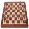 Square Napoleon Metal Chess Set with Wooden Chessboard view 1