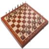 Square Napoleon Metal Chess Set with Wooden Chessboard view 2