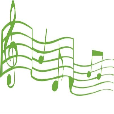 CLICKANDPRINT Musical Notes Wall Decal, 210 x 72.5 cm, Lime Green