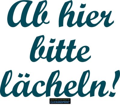 CLICKANDPRINT “Please Smile” Sticker, 60 x 48.4 cm, Metallic Teal