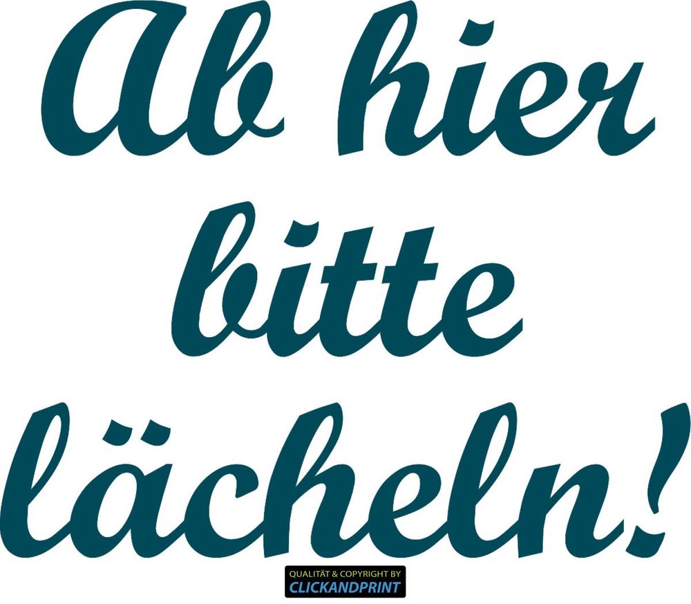CLICKANDPRINT “Please Smile” Sticker, 60 x 48.4 cm, Metallic Teal