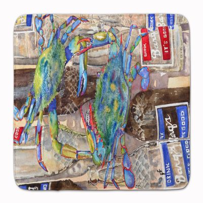 Carolines Treasures Blue Crabby Bottles of Barqs Rootbeer, Machine-Washable Memory Foam Mat, 48 x 68 cm, Multicolor