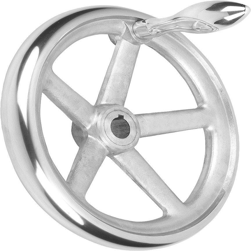 KIPP Handwheel with Keyway, Aluminum, D2=18, D1=180, 1 pc., K0160.3180X18