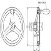 KIPP Handwheel with Keyway, Aluminum, D2=18, D1=180, 1 pc., K0160.3180X18 view 2