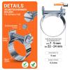1 Mini Hose Clamp, 7–9 mm, W1 Galvanized Steel, 9 mm Wide view 2