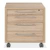 Mobile Filing Cabinet, Brown Oak, 4 Drawers, Lockable view 1