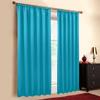Sun World Custom-Made Blackout Thermal Curtain, Ruffle Tape and Tabs, Turquoise, 110 x 145 cm view 2