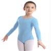 Girls' Ballet Leotard, Long or Short Sleeve, Blue, Size 110–116 view 3